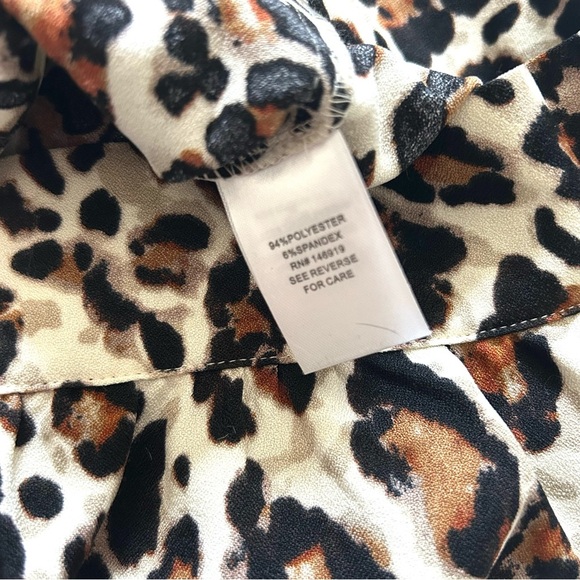 Rachel Roy Leopard Blouse Jacket Shirt Top Cropped NWT Brown Size Extra Large XL - Picture 10 of 10